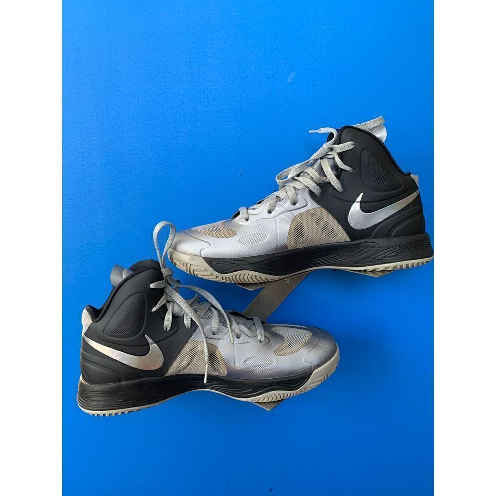 Nike HYPERFUSE Basketball Wolf Gray/ Metallic Silver/ Black Sneakers Men Sz 10.5